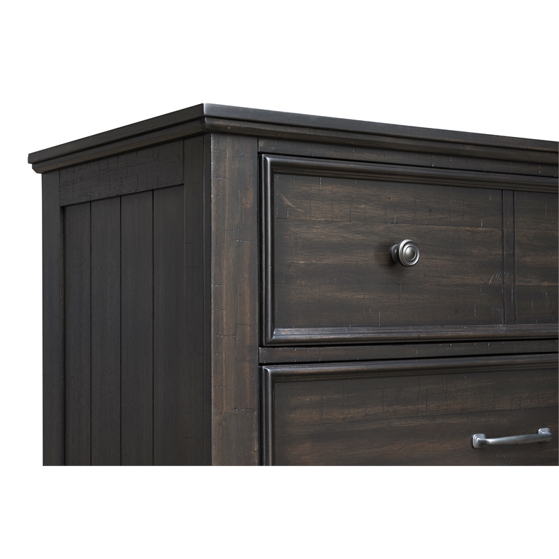 New Classic Furniture Stafford County Solid Wood 5-Drawer Chest in Walnut