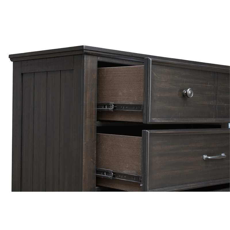 New Classic Furniture Stafford County Solid Wood 5-Drawer Chest in Walnut