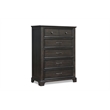 New Classic Furniture Stafford County Solid Wood 5-Drawer Chest in Walnut