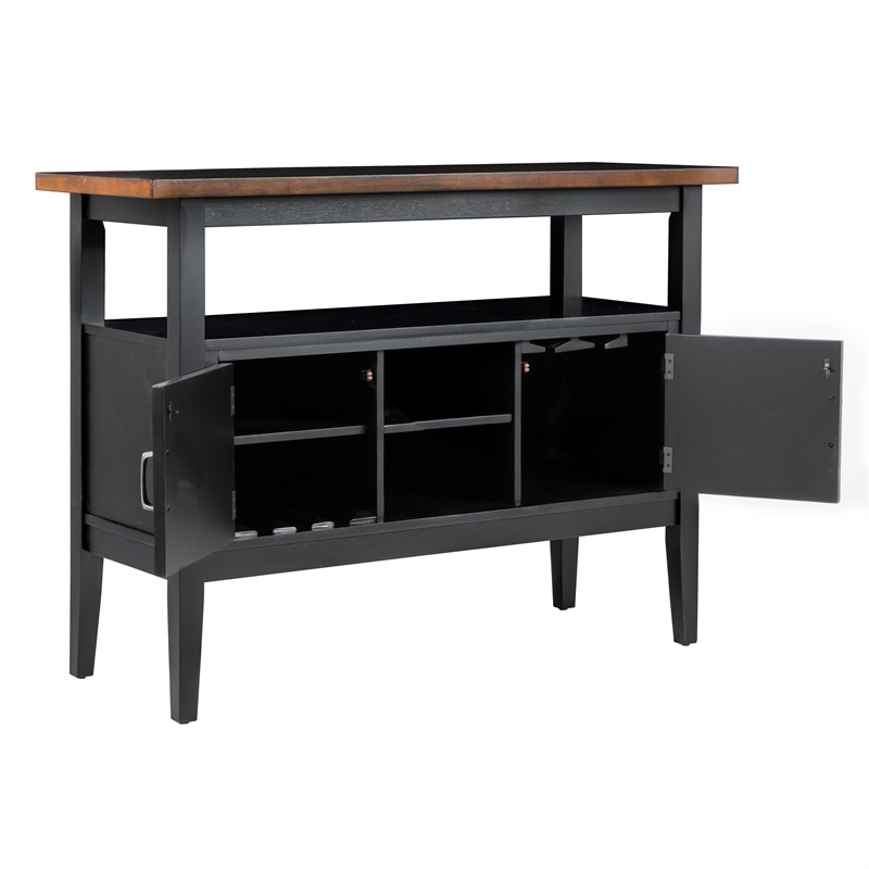 New Classic Furniture Potomac Solid Wood Buffet/Server Cabinet in Brown/Black