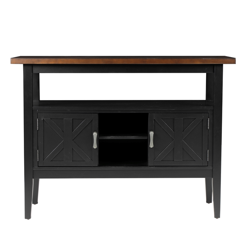 New Classic Furniture Potomac Solid Wood Buffet/Server Cabinet in Brown/Black
