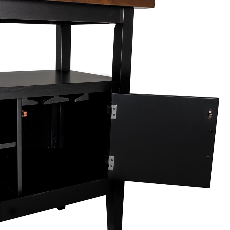 New Classic Furniture Potomac Solid Wood Buffet/Server Cabinet in Brown/Black
