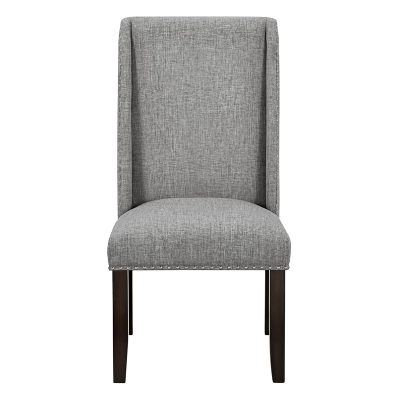 New Classic Furniture Faust Solid Wood Dining Chair in Gray (Set of 2)