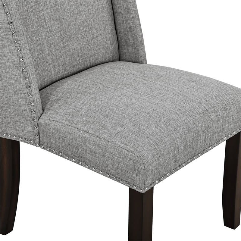 New Classic Furniture Faust Solid Wood Dining Chair in Gray (Set of 2)