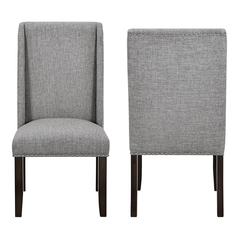 New Classic Furniture Faust Solid Wood Dining Chair in Gray (Set of 2)