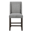 New Classic Furniture Faust Solid Wood Counter Chair in Gray (Set of 2)