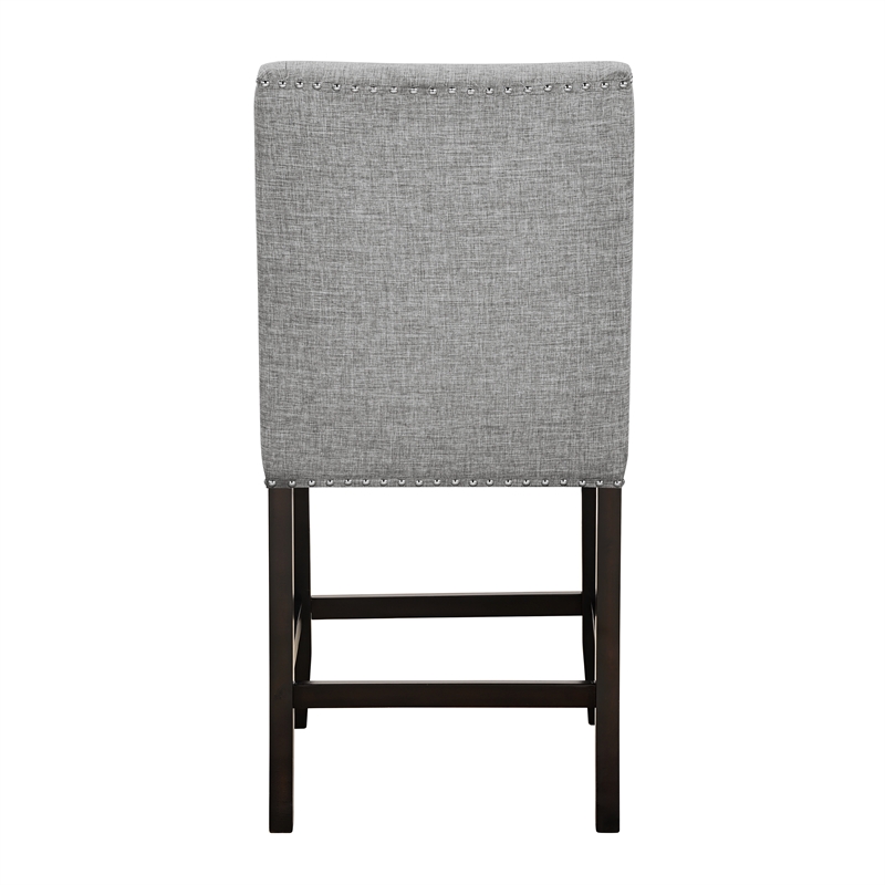 New Classic Furniture Faust Solid Wood Counter Chair in Gray (Set of 2)