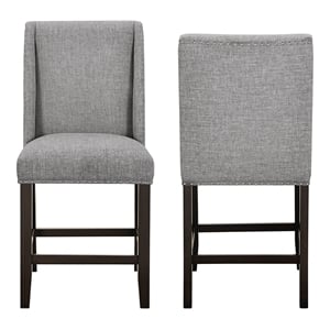 New Classic Furniture Faust Solid Wood Counter Chair in Gray (Set of 2)