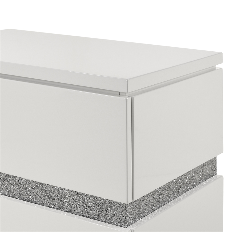 New Classic Furniture Paradox Wood 1-Drawer Bedroom Nightstand in White Gloss