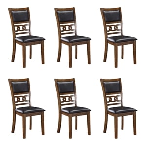 New Classic Furniture Gia Solid Wood Dining Chair in Brown (Set of 6)