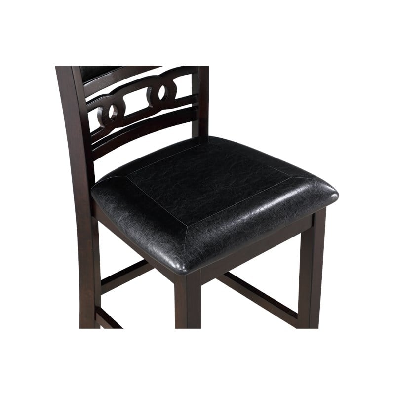 New Classic Furniture Gia Solid Wood Counter Chair in Ebony (Set of 6)