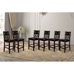 New Classic Furniture Gia Solid Wood Counter Chair in Ebony (Set of 6)