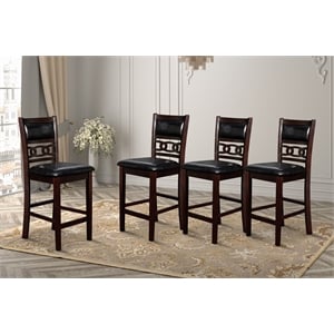 New Classic Furniture Gia Solid Wood Counter Chair in Ebony (Set of 4)