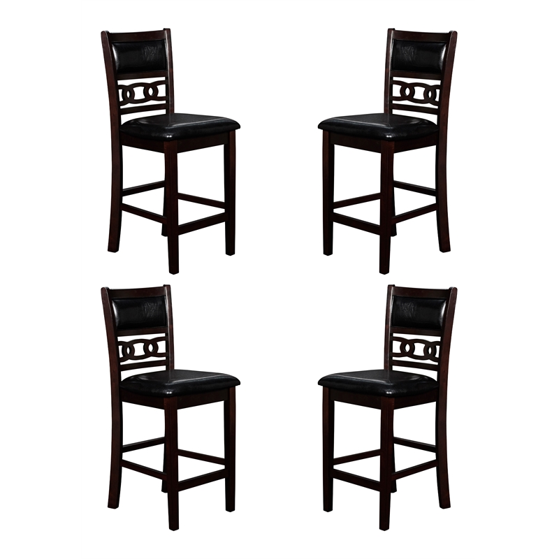 New Classic Furniture Gia Solid Wood Counter Chair in Ebony (Set of 4)