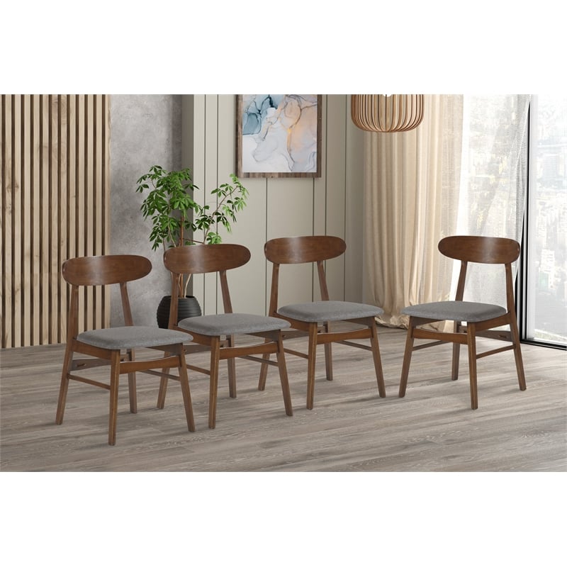 New Classic Furniture Morocco Wood Dining Chair in Dark Gray (Set of 4)