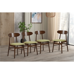 New Classic Furniture Morocco Wood Dining Chair in Green (Set of 4)