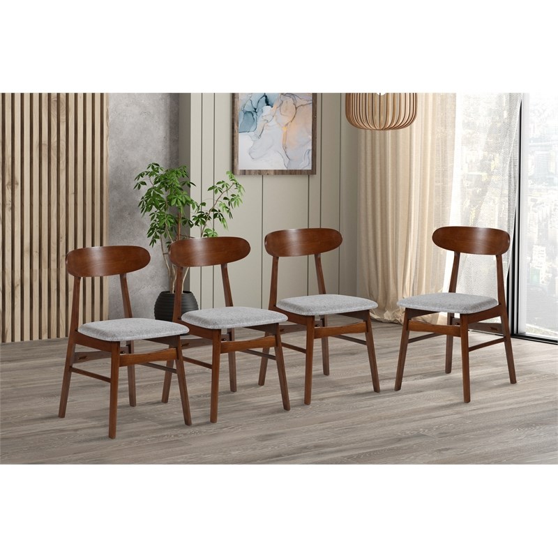New Classic Furniture Morocco Wood Dining Chair in Light Gray (Set of 4)