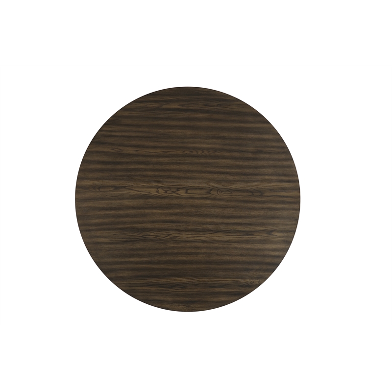 New Classic Furniture Cityscape Solid Wood Round Dining Table in Walnut