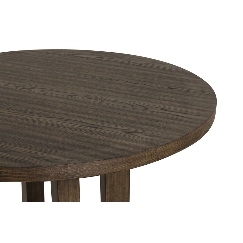 New Classic Furniture Cityscape Solid Wood Round Dining Table in Walnut