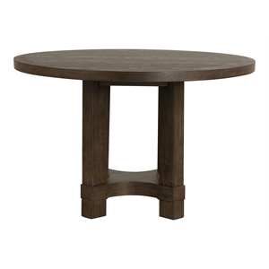 New Classic Furniture Cityscape Solid Wood Round Dining Table in Walnut