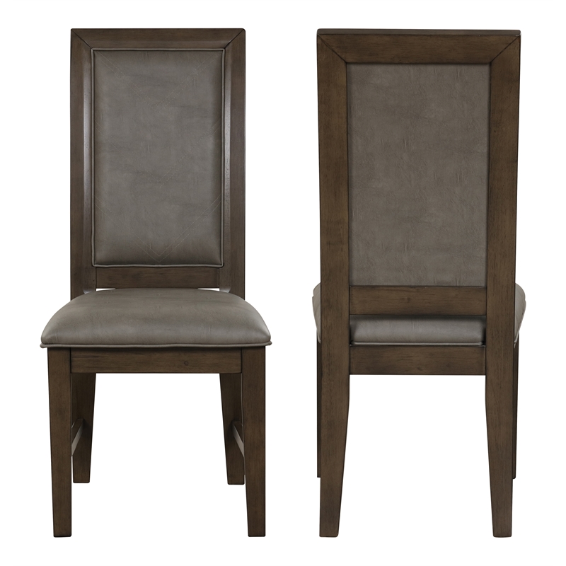New Classic Furniture Cityscape Solid Wood Dining Chair in Walnut