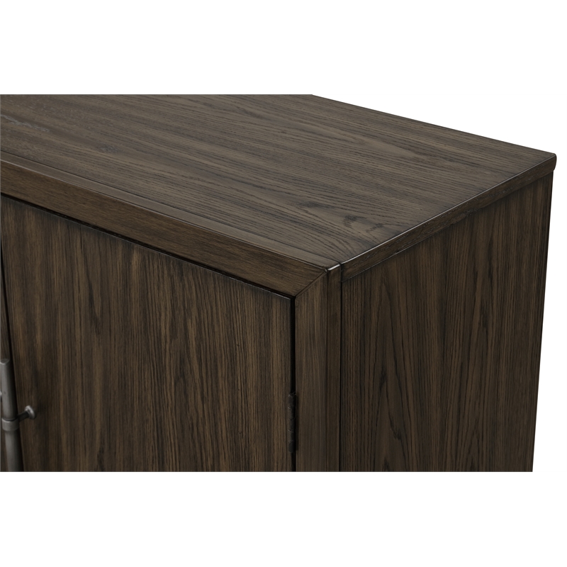 New Classic Furniture Cityscape Solid Wood Buffet & Sideboard Server in Walnut