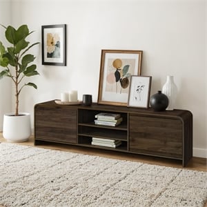 New Classic Furniture Mara Wood TV Console for TVs up to 82&quot in Walnut