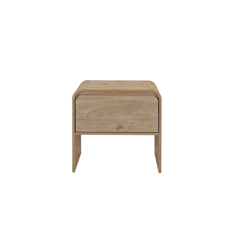 New Classic Furniture Mara Wood 1-Drawer End Table/Bedside Table in Natural