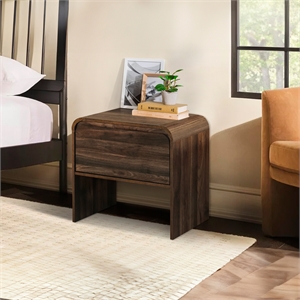 New Classic Furniture Mara Wood 1-Drawer End Table/Bedside Table in Walnut
