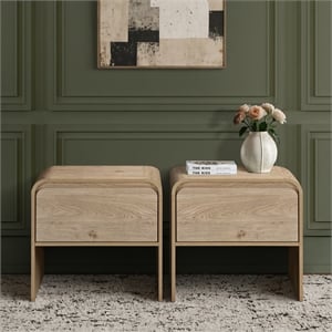 New Classic Furniture Mara Wood End Tables in Natural (Set of 2)