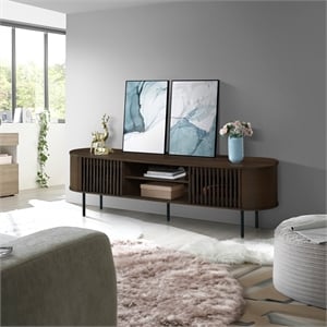New Classic Furniture Brax Wood TV Console for TVs up to 82&quot in Walnut