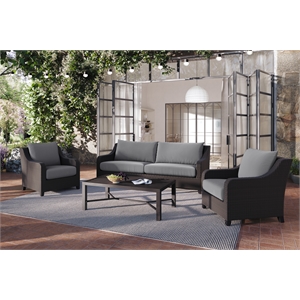 new classic furniture skye 4-piece wicker outdoor patio conversation set in gray