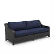 New Classic Furniture Skye 2-piece Wicker Sofa and Coffee Table Set in Blue