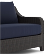 New Classic Furniture Skye 2-piece Wicker Sofa and Coffee Table Set in Blue