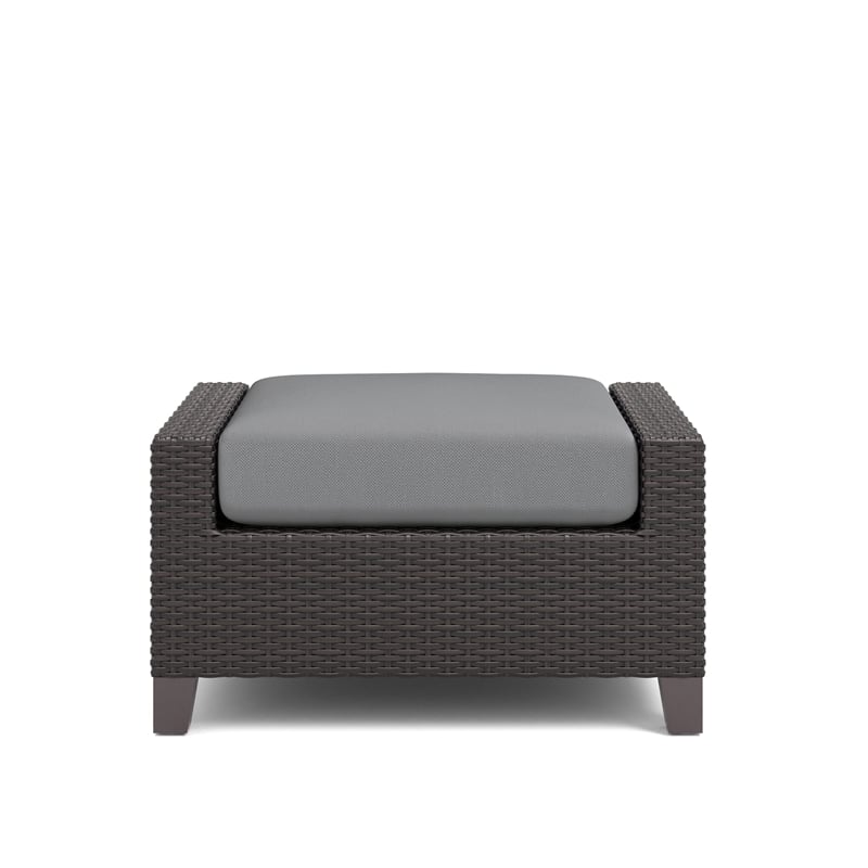 New Classic Furniture Skye Wicker Patio Ottoman in Gray (Set of 2)