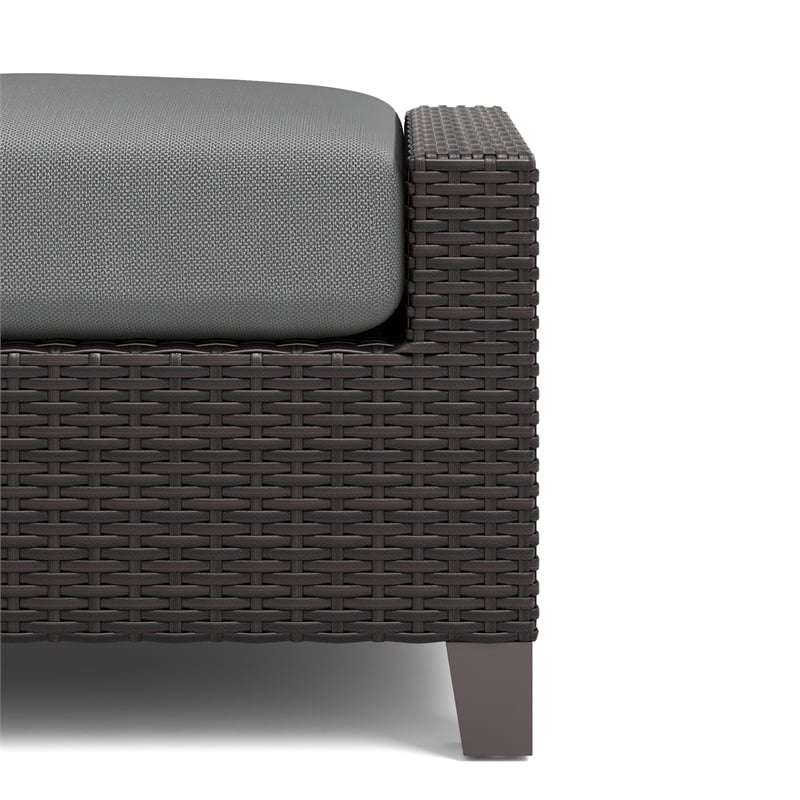 New Classic Furniture Skye Wicker Patio Ottoman in Gray (Set of 2)