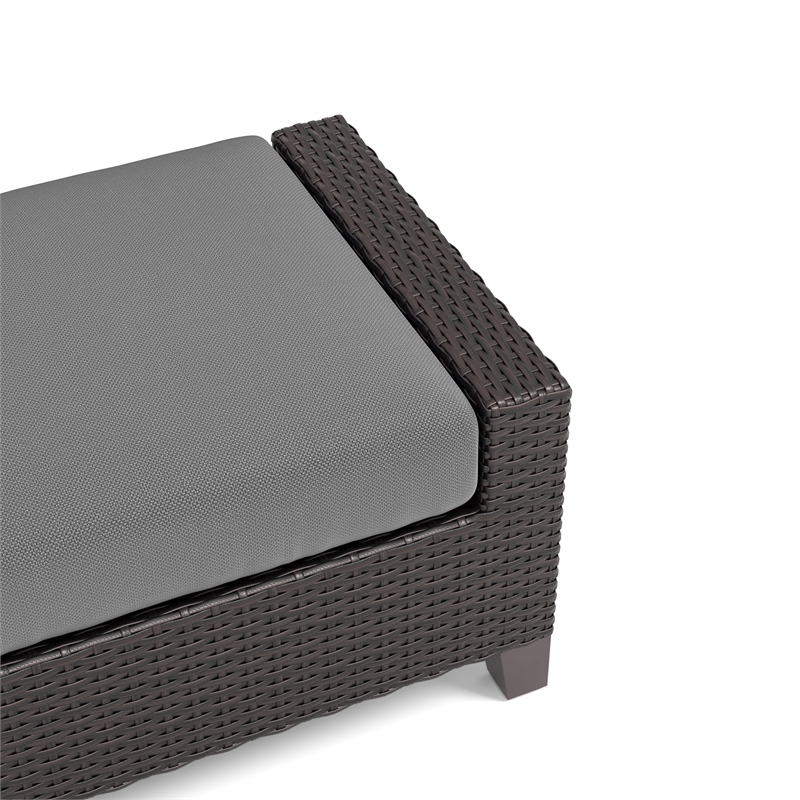 New Classic Furniture Skye Wicker Patio Ottoman in Gray (Set of 2)