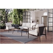 New Classic Furniture Moana 4-piece Metal/Fabric Patio Conversation Set in Ivory