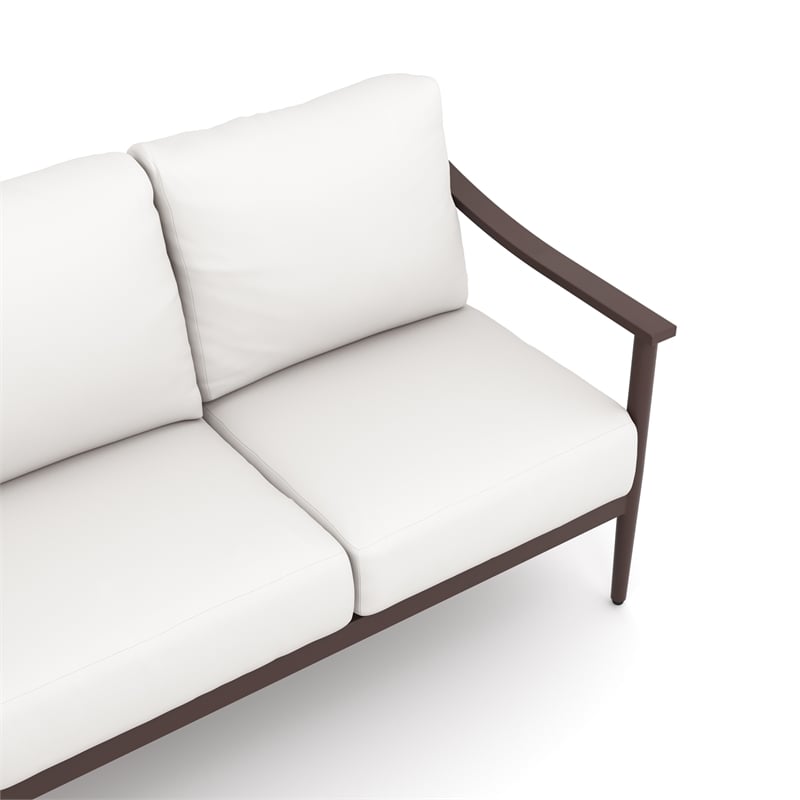 New Classic Furniture Moana 4-piece Metal/Fabric Patio Conversation Set in Ivory