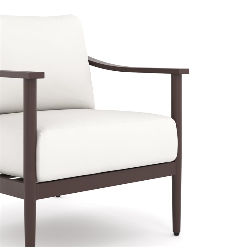 New Classic Furniture Moana 4-piece Metal/Fabric Patio Conversation Set in Ivory