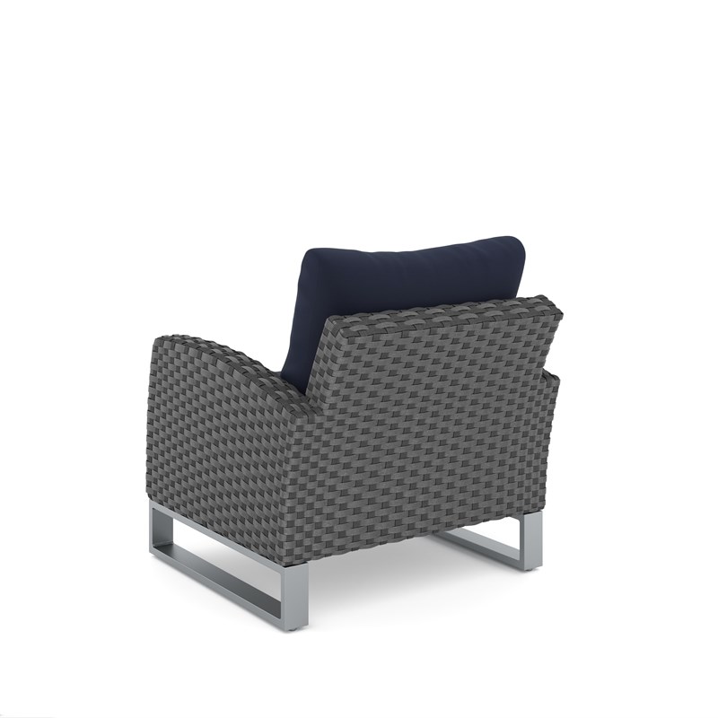 New Classic Furniture Fiji Wicker/Fabric Outdoor Club Chair in Blue (Set of 2)