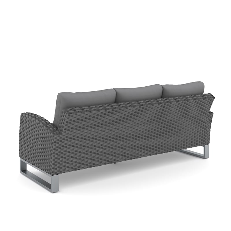 New Classic Furniture Fiji 2-piece Wicker/Fabric Outdoor Sofa Set in Gray