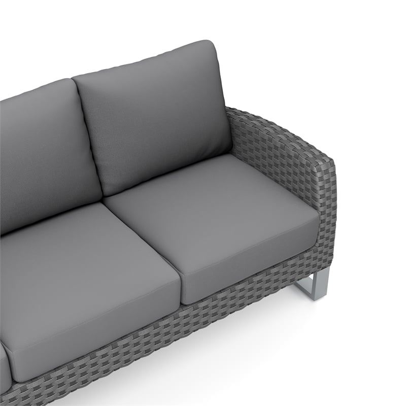 New Classic Furniture Fiji 2-piece Wicker/Fabric Outdoor Sofa Set in Gray