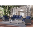 New Classic Furniture Fiji 4-piece Wicker/Fabric Outdoor Conversation Set - Blue