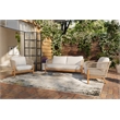 New Classic Furniture Solstice 3-piece Wood Patio Conversation Set in Beige