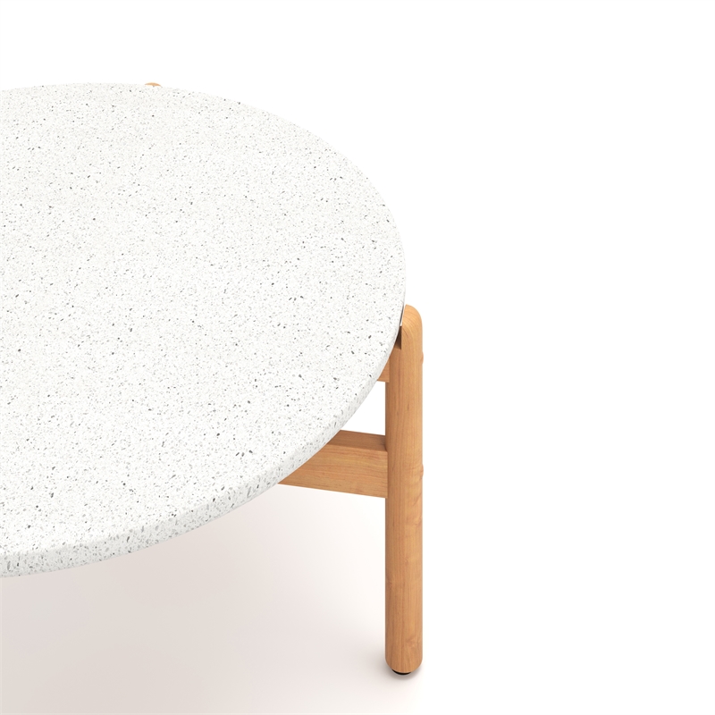 New Classic Furniture Solstice 4-piece Wood Patio Conversation Set in Beige