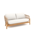 New Classic Furniture Solstice 4-piece Wood Patio Conversation Set in Beige
