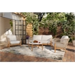 New Classic Furniture Solstice 4-piece Wood Patio Conversation Set in Beige