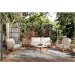 New Classic Furniture Solstice 5-piece Wood Patio Conversation Set in Beige
