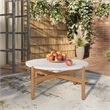 New Classic Furniture Solstice Wood Patio Coffee Table with Terrazzo Top Natural
